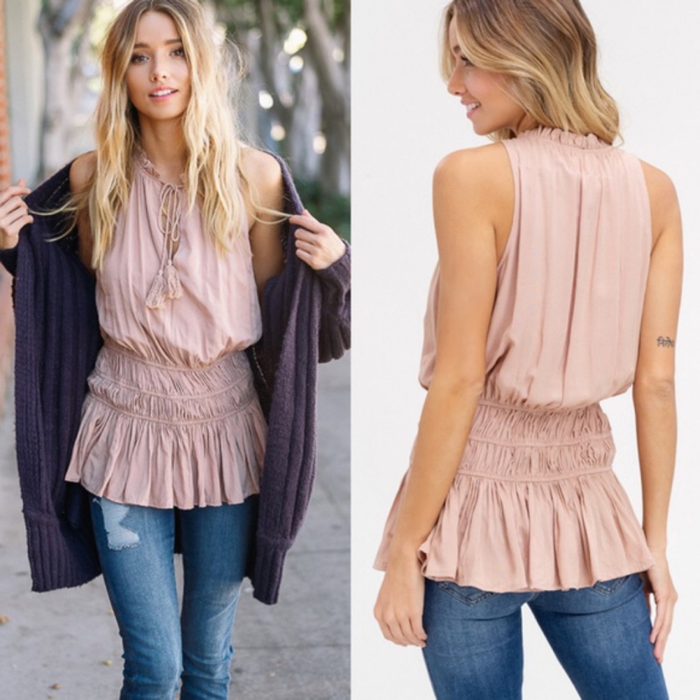 CHRIS Tassel Detail top - BLUSH - Picture 2 of 3